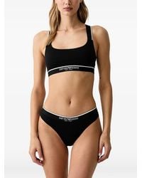 Emporio Armani - Logo-Tape Cross-Back Bra And Briefs Set - Lyst