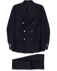 Lardini - Brooch-Detail Double Breasted Suit - Lyst