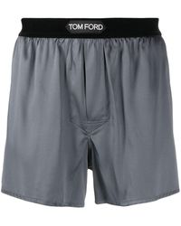 Tom Ford - Logo-waistband Silk-blend Boxer Shorts - Lyst
