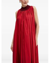 Liviana Conti - High-Neck Pleated Maxi Dress - Lyst