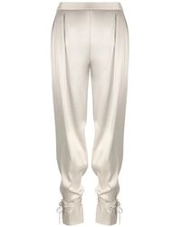 Contessa Mills - Mane Pleated Tie-Cuff Trousers - Lyst