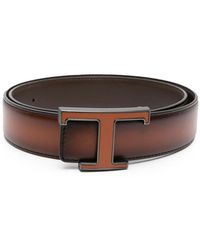 Tod's - T Timeless Reversible Leather Belt - Lyst