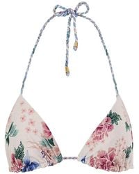 Agua Bendita - Tammy Floral-Print Braided-Strap Bikini Top - Lyst
