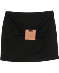 Jean Paul Gaultier - Gathered Logo-Patch Mini Skirt - Lyst