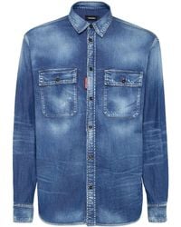 DSquared² - Dark Wash Denim Shirt - Lyst