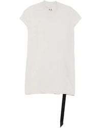 Rick Owens - Ribbed Collar Sleeveless Cotton T-Shirt - Lyst