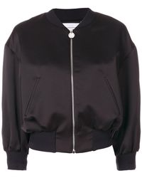 Carven Cropped Flower Bomber Jacket - Zwart