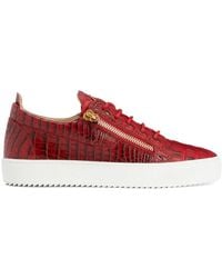 Giuseppe Zanotti - Frankie Crocodile-Embossed Low-Top Sneakers - Lyst