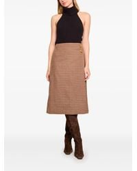 Cara Cara - Luca Houndstooth-Pattern Midi Skirt - Lyst