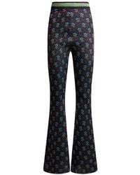 Etro - Pantalon Jacquard Fit-And-Flare À Motif De Fleurs Et Diamant - Lyst
