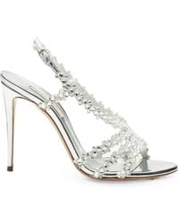 Casadei - Julia C-Love Crystal-Embellished Sandals - Lyst
