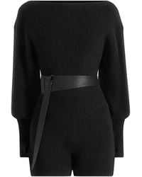 Manière De Voir - Suzette Off Shoulder Knitted Playsuit With Belt - Lyst
