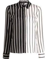 Alice + Olivia - Willa Striped Silk Shirt - Lyst
