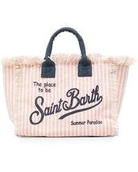 MC2 Saint Barth - Colette Striped Frayed Tote Bag - Lyst