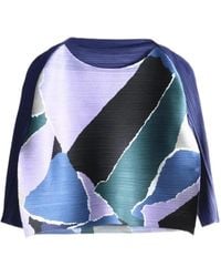 Pleats Please Issey Miyake - Surprise! Abstract-Print Pleated Top - Lyst