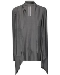 Rick Owens - Ribbed-Knit Asymmetrical Cardigan - Lyst