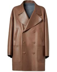 Fendi - Double-Breasted Lambskin Coat - Lyst