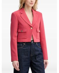 Benetton - Cropped Notch-Lapel Blazer - Lyst