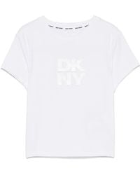 DKNY - Cropped-T-Shirt Mit Logo - Lyst