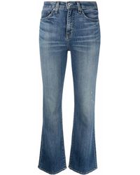 Nili Lotan - High-rise Bootcut Bleach-effect Jeans - Lyst