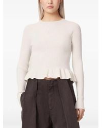 AllSaints - Ruffled Ribbed-Knit Sweater - Lyst