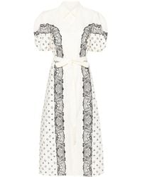 Chloé - Bedrucktes Hemdkleid mit Ballonärmeln - Lyst