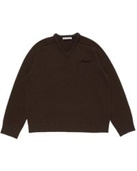 Acne Studios - Maglione Con Ricamo E Scollo A V - Lyst