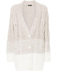 Liu Jo - Grob Gestrickter Cardigan Mit Zopfmuster - Lyst