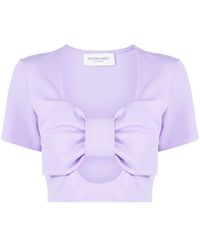 Viktor & Rolf - Bow Embellished Cut-Out Cotton Top - Lyst