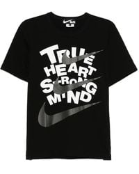 COMME DES GARÇON BLACK - X Nike T-Shirt Con Stampa Slogan - Lyst
