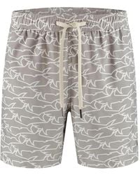Paul & Shark - Shark-Print Swim Shorts - Lyst