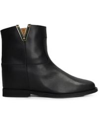 Via Roma 15 - Logo-Plaque Inner-Wedge-Heel Ankle Boots - Lyst