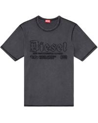 DIESEL - T-Rawjust T-Shirt Mit Logo-Stickerei - Lyst