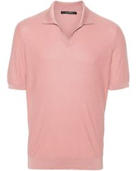 Tagliatore - Short-Sleeve Pointelle Polo Shirt - Lyst