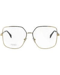 Fendi - Brille Mit Eckigem Gestell - Lyst