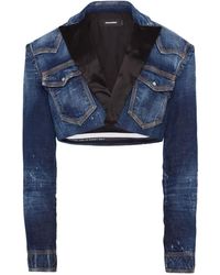 DSquared² - Cropped Denim Jack - Lyst