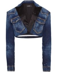 DSquared² - Cropped-Jacke Aus Denim - Lyst