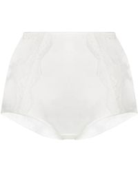 Dolce & Gabbana - High-Waisted Lace-Detail Satin Briefs - Lyst