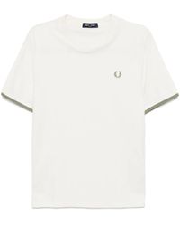 Fred Perry - Logo-embroidered T-shirt - Lyst