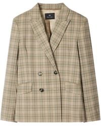 Paul Smith - Checked Double-Breasted Blazer - Lyst
