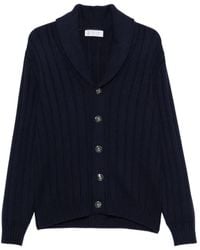 Brunello Cucinelli - Ribbed-Knit Shawl-Collar Cardigan - Lyst