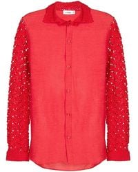 Amir Slama - Floral-Lace Detail Shirt - Lyst