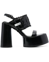 Premiata - Sling Back Leather Platform Sandals - Lyst