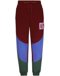 Dolce & Gabbana - Logo-Patch Colour-Block Sweatpants - Lyst