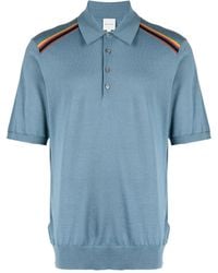 Paul Smith - Stripe-detailing Knitted Polo Shirt - Lyst