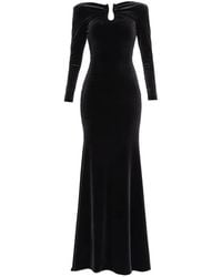 Nissa - Robe Longue En Velours À Dos Ouvert - Lyst