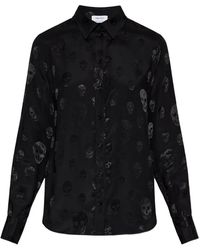 McQueen - Skull-Pattern Collared Top - Lyst
