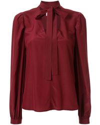 Calvin Klein Oberteil mit Schleifenkragen - Rot