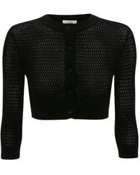Victoria Beckham - Three-Quarter Sleeve Cropped Cardigan - Lyst