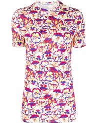 Rabanne - Floral-print Short-sleeve T-shirt - Lyst
